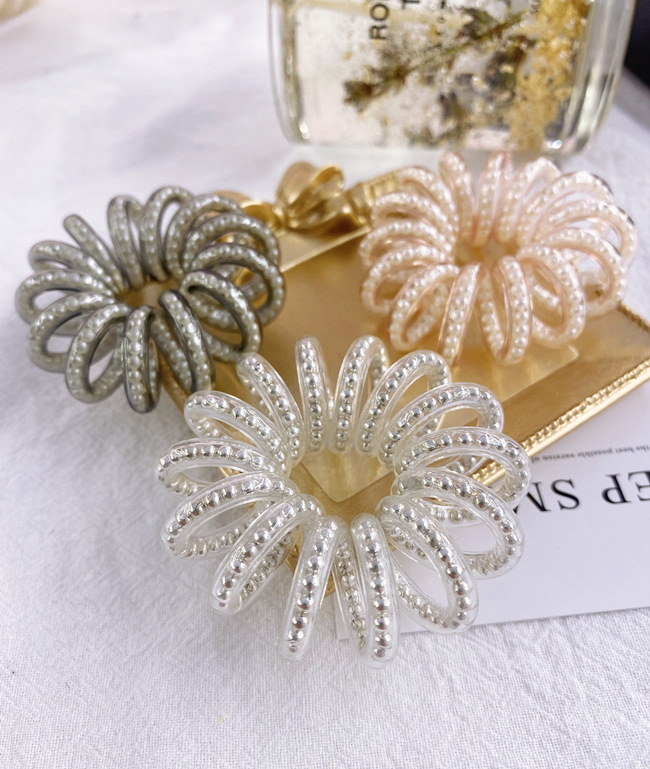 Korean Hair Scrunchies Fashion Pearl Phone Line Hair Ring Large No Trace No Seam Tie Hair Rubber Band Hair Rope Headdress Wholesale Nihaojewelry display picture 7