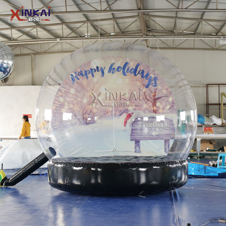 亚马逊爆款 圣诞节充气雪花球 充气透明圣诞屋 圣诞活动装饰雪球