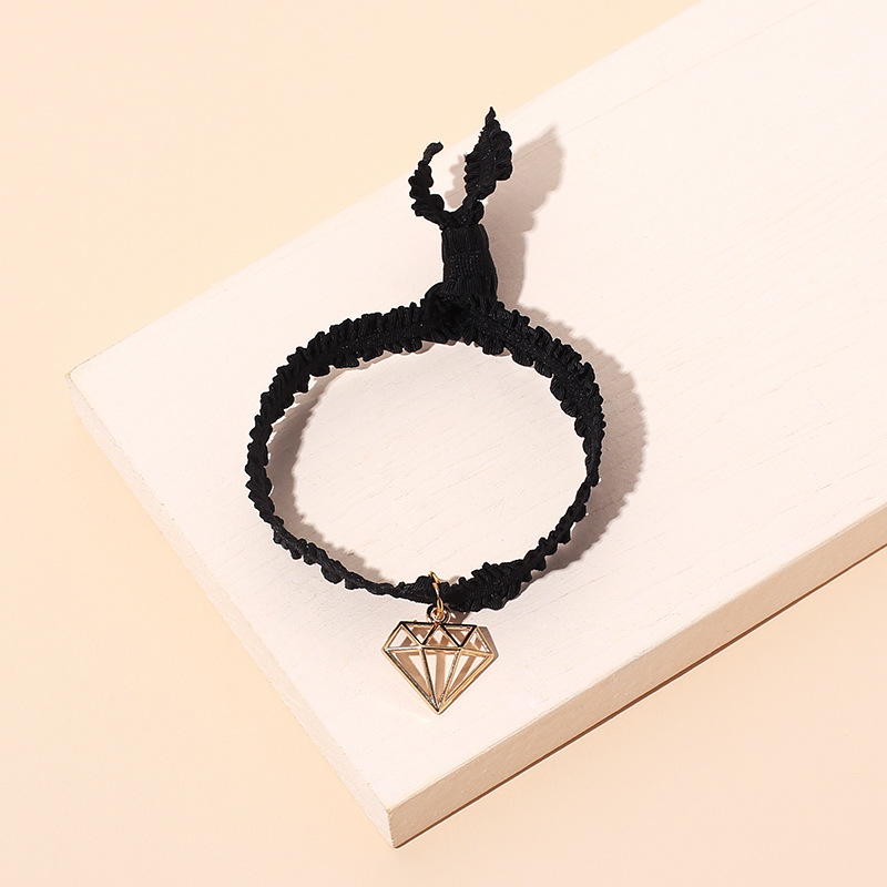 3g Weight Bracelets Classification Anniversary, Business Occasion Women'S Gender Pink, Purple, Green, Yellow, Black Color Retro Hollow Diamond Elastic Bracelet 4