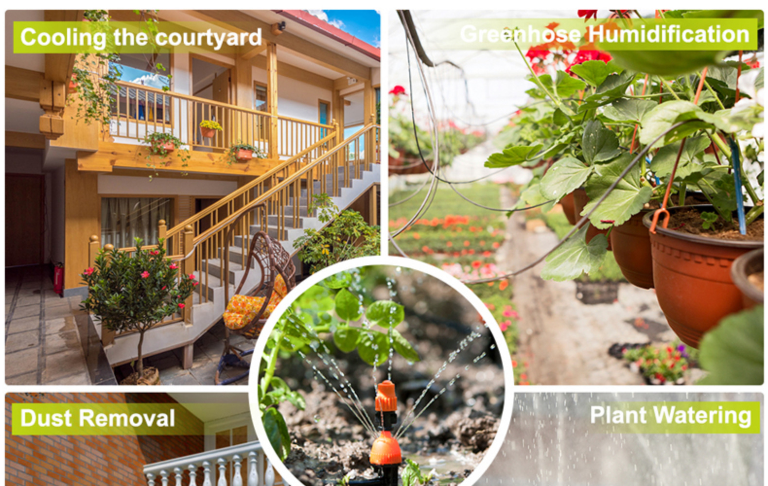 Set di irrigazione automatico a nebulizzazione per fiori, con timer, per giardino, di produzione europea e americana._voghion.com