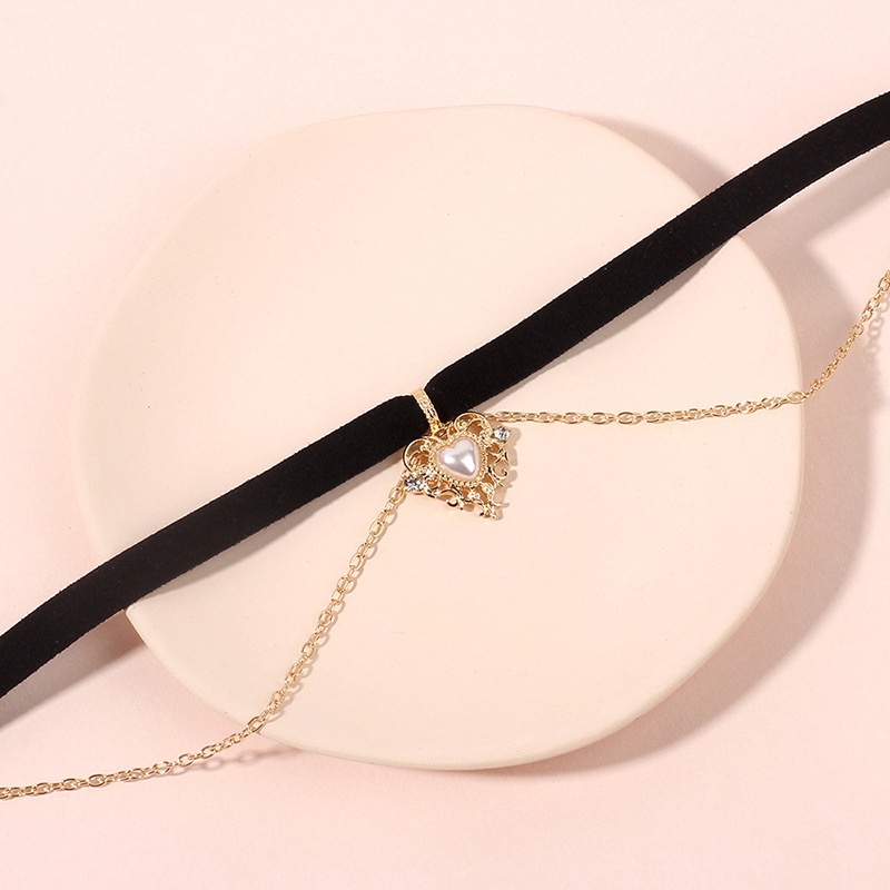 10g Weight Choker Classification Wedding, Travel Occasion Women'S Gender Simple Style Style Gold Color New Double  Simple Short  Velvet Love  Clavicle Chain Wholesale Nihaojewelry 4