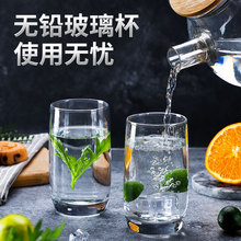 尚光玻璃杯套装客厅酒杯水杯家用杯子圆形啤杯子透明加厚耐热6只