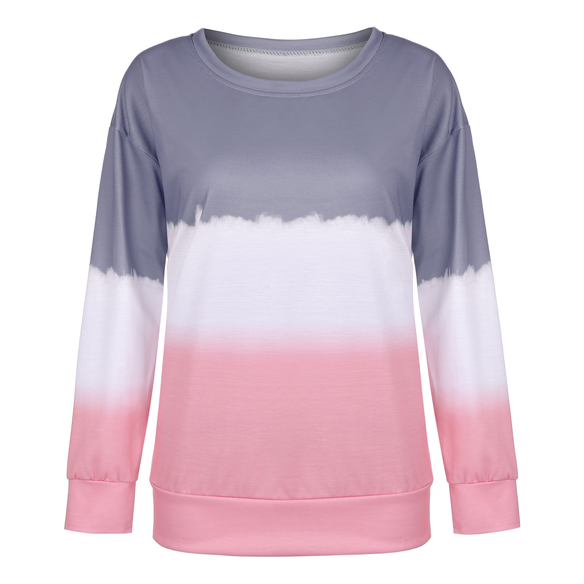 autumn and winter women s printed tie-dye gradient long-sleeved round neck sweatershirt  NSYD3674