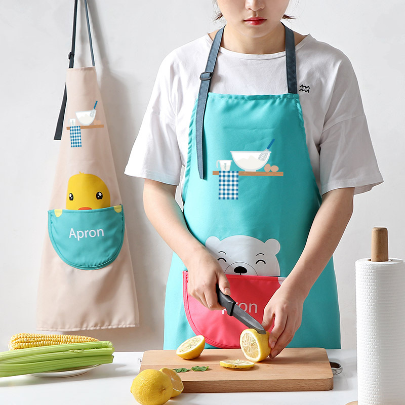 Delantal de cocina en casa las mujeres adultas moda coreano lindo japonés Ropa Trabajo cintura Impresión logotipo personalizado