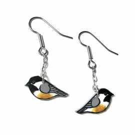 eBay独立站新款黑色加盖山雀耳环 鸟形耳环 小山雀小鸟耳环