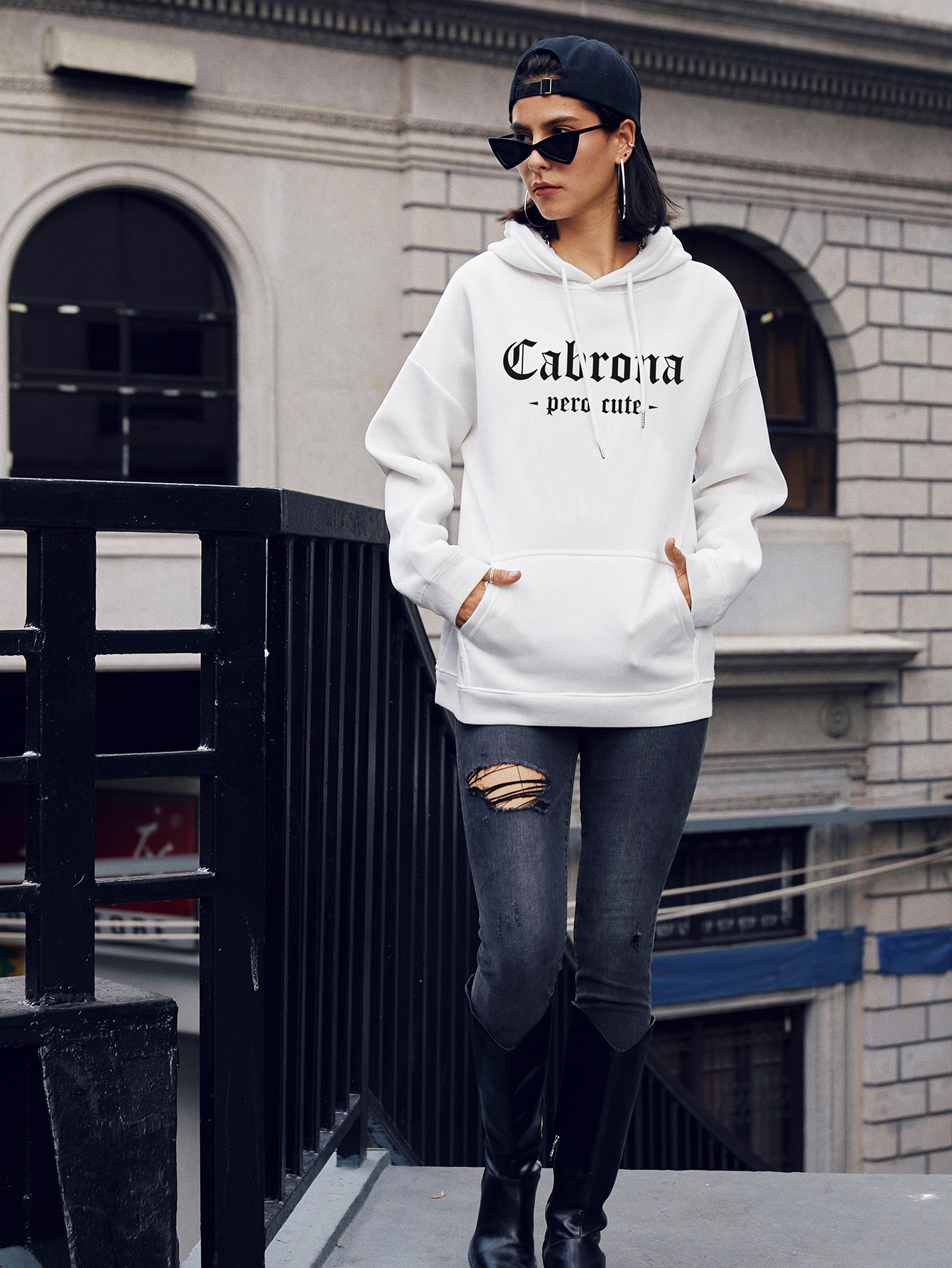 autumn and winter women s clothing popular letters street casual hooded sweater NSSN1866