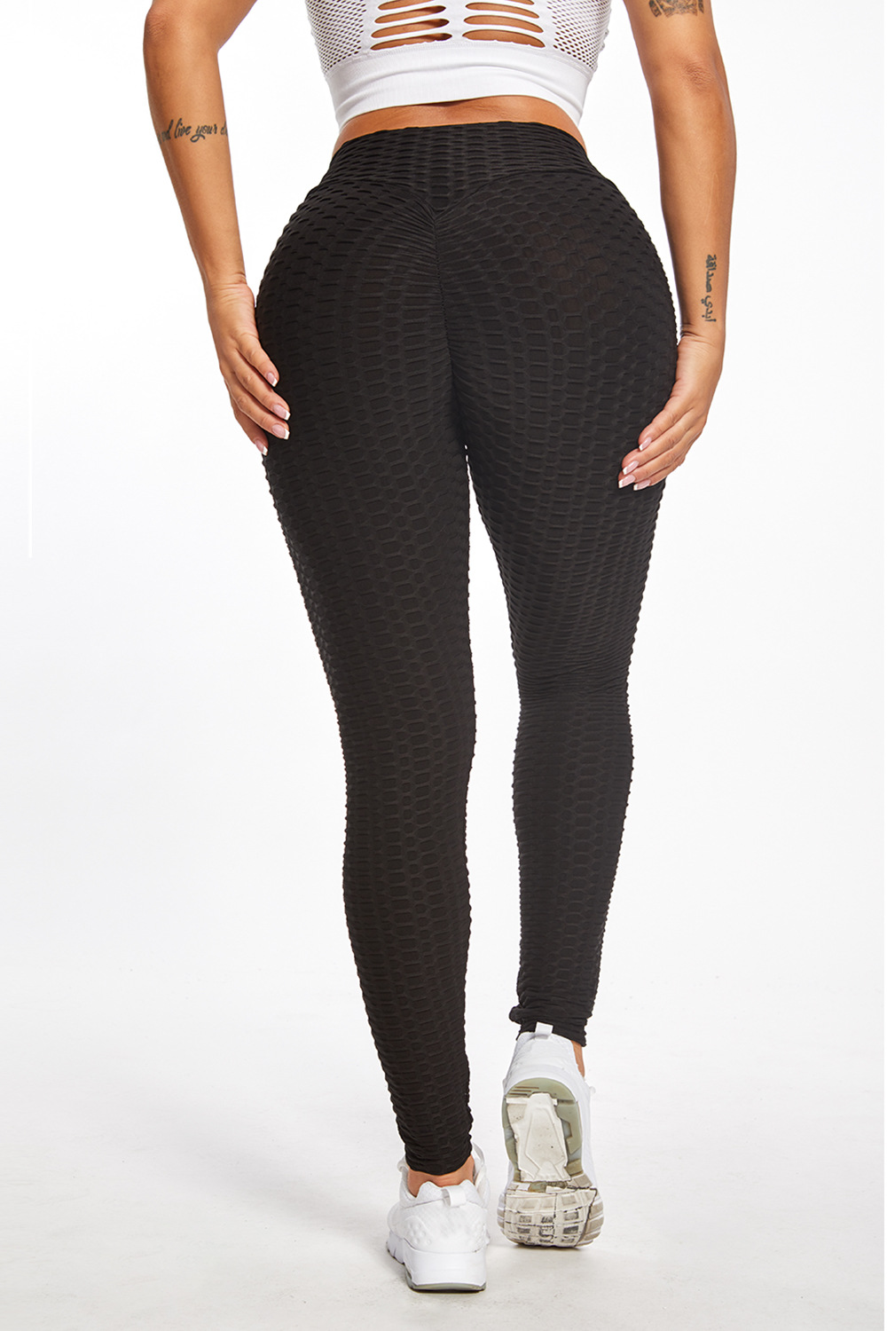 Yoga Solid Gingham Skinny Sporty Leggings