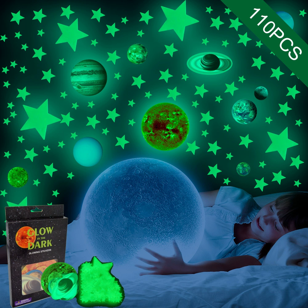 (Cross-border trading), planetary moon solar-powered, children's sticker, Amazon, set
