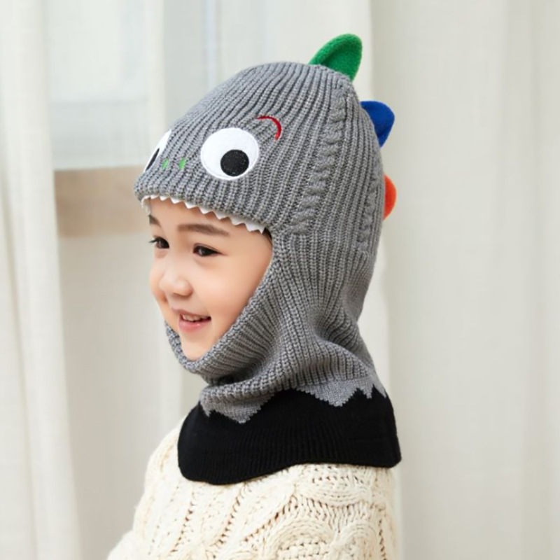 Children Unisex Cartoon Style Cute Dinosaur Ear Warap Wool Cap display picture 3