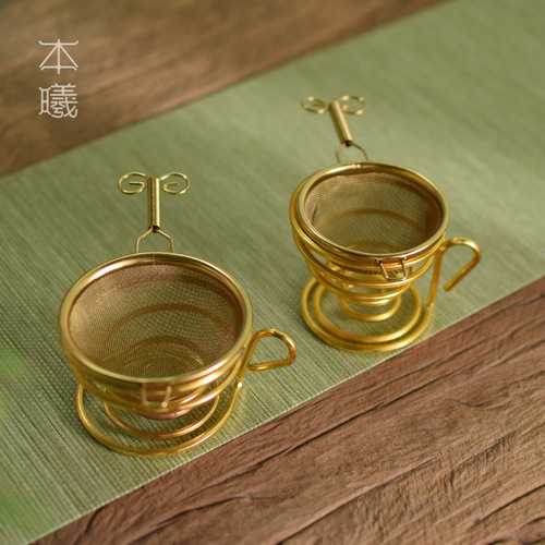 Stainless steel tea drain rack tea strainer spring base Kung Fu tea set tea ceremony accessories tea strainer cover manufacturer wholesale