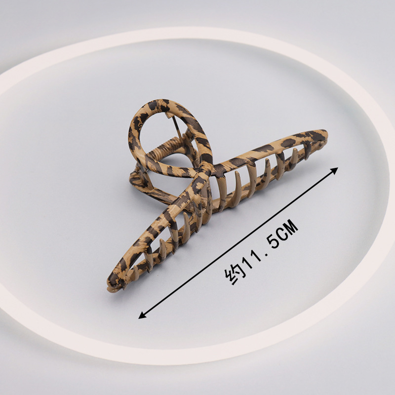 复古豹纹 交叉抓夹