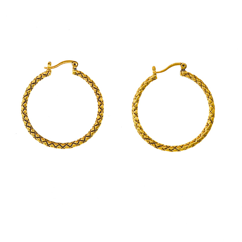Fashion Neutral Large Circle Plaid Snake Pattern Big Earrings Wholesale Nihaojewelry display picture 2
