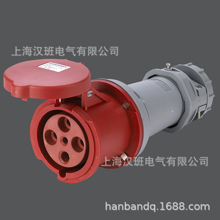 工业插座63A4芯电缆移动耦合器4极连接器三相3P+E工业连接器