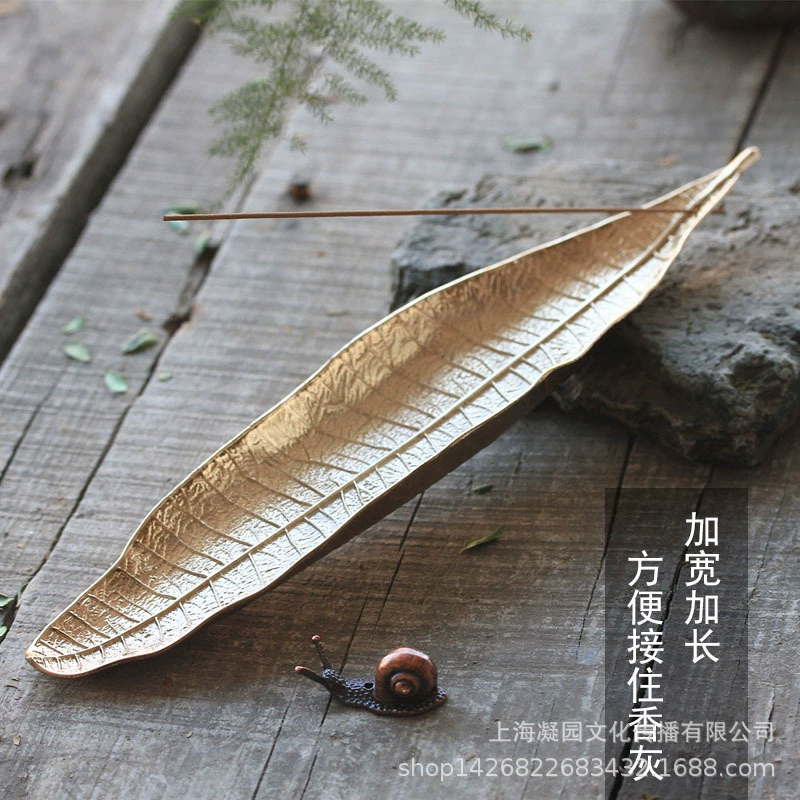 Антикварная стойка для благовоний из сплава листьев Бодхи для вставки благовоний и линии держателя благовоний Инструменты Будды Курильница Спальня Лежащая курильница Сандаловое дерево Сервировка Будды