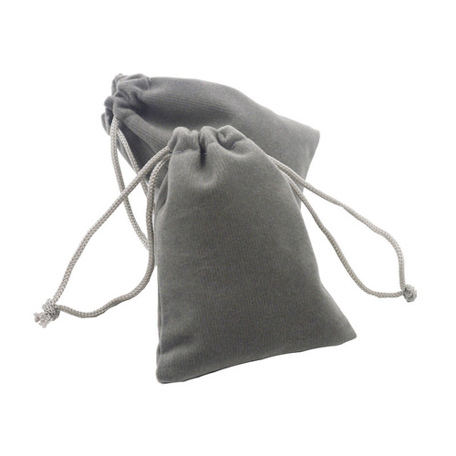 Gray velvet bag, drawstring pocket, flocked cloth earphone storage bag, jewelry dust bag, printable logo
