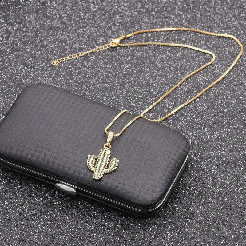 micro-inlaid zircon pendant necklace