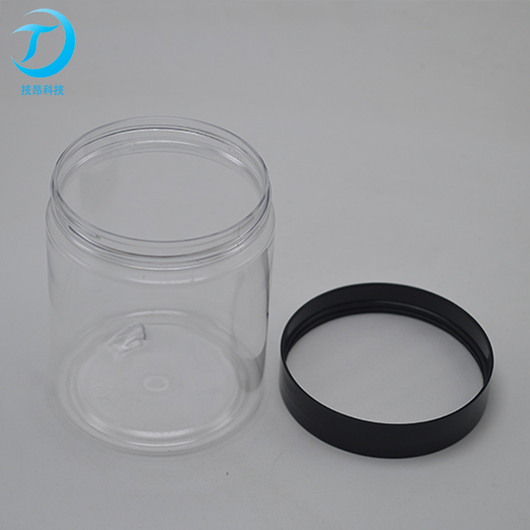 PET透明塑料罐 螺旋广口圆形塑料罐子 蜂蜜坚果饼干酱料食品罐