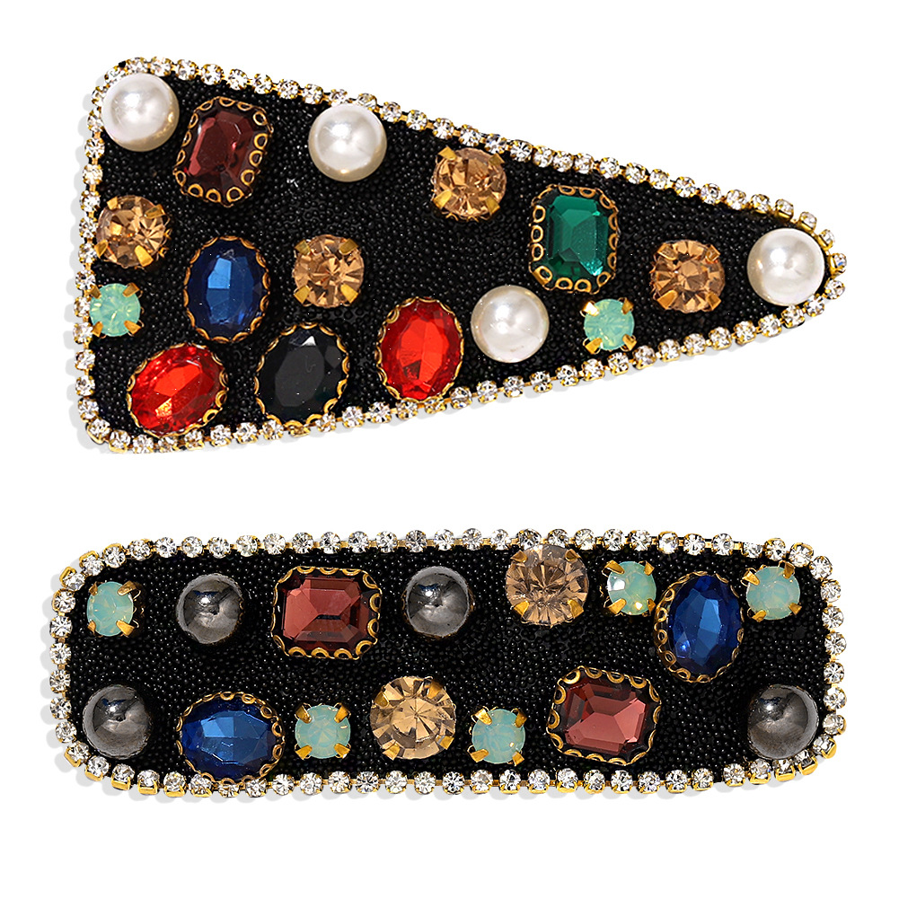 Hot Style Retro Colored Diamond Irregular Side Clip Series Set Wholesale display picture 4