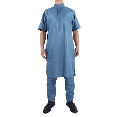 TC-ST120 Arab new pattern Malaysia style Short sleeved Stand collar Two piece set International station