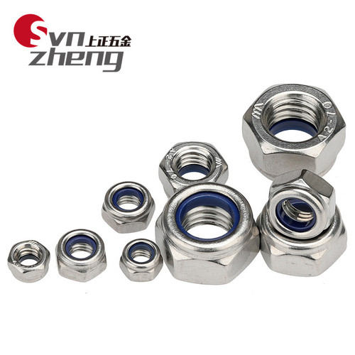 304 stainless steel reverse tooth nylon lock nut fine tooth left tooth hexagonal lock nut M4M5M6M8M10M20