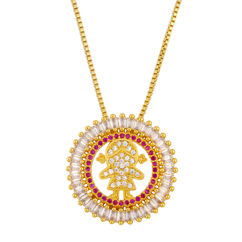 fashion jewelry couple necklace boy girl diamond pendant necklace birthday gift wholesale nihaojewel