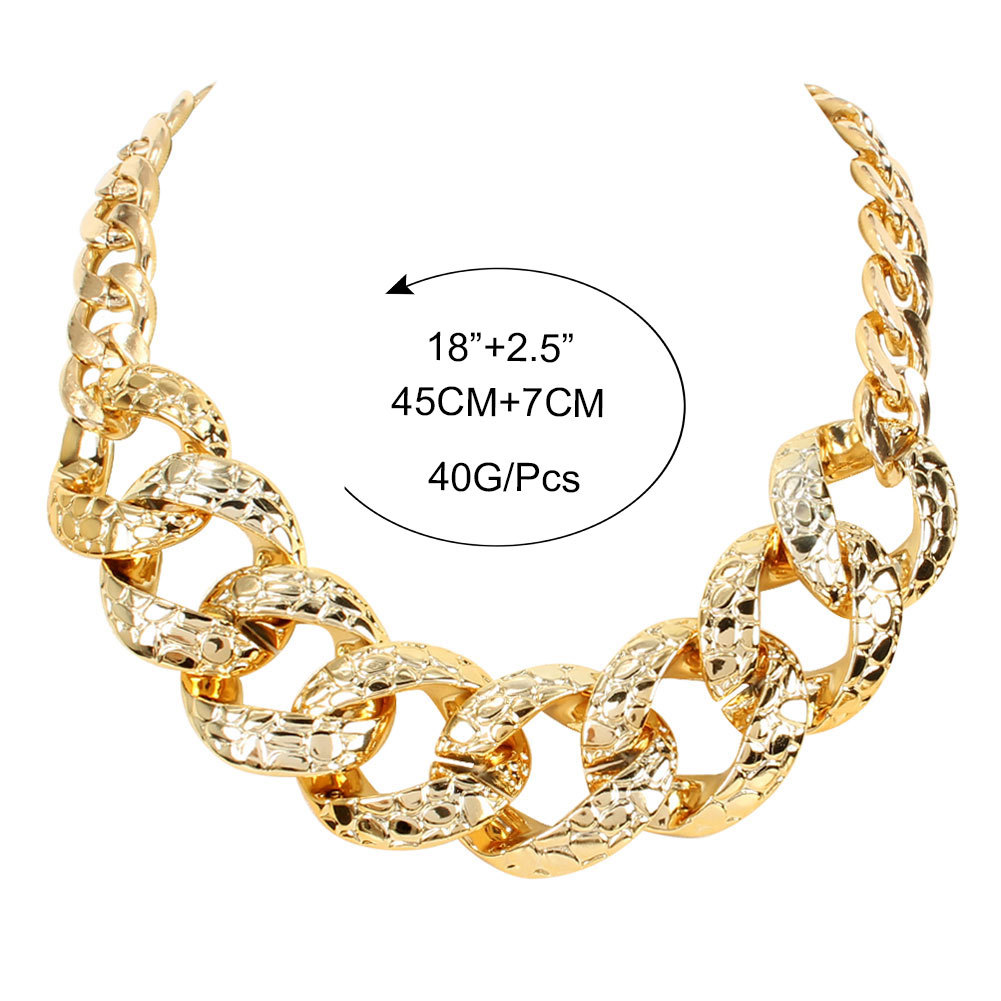 Retro Thick Chain Alloy Necklace Wholesale display picture 1