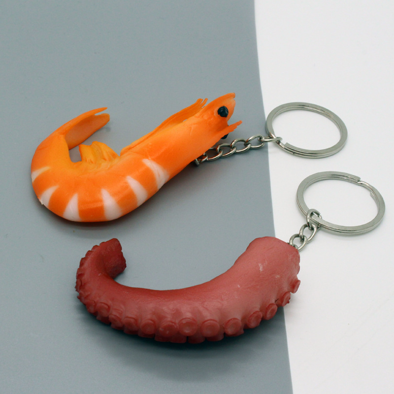 New Creative Food Model Prawn Squid Beard Keychain display picture 1