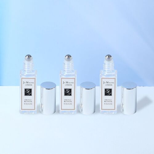 High-end perfume refillable square transparent glass bottle spray bottle rolling ball bottle essential oil bottle refill