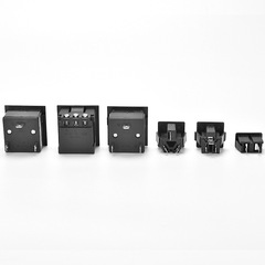 AC power outlet fixed clip-in embedded square three-hole five-hole holder for 2/3-prong black 10A 16A 220V