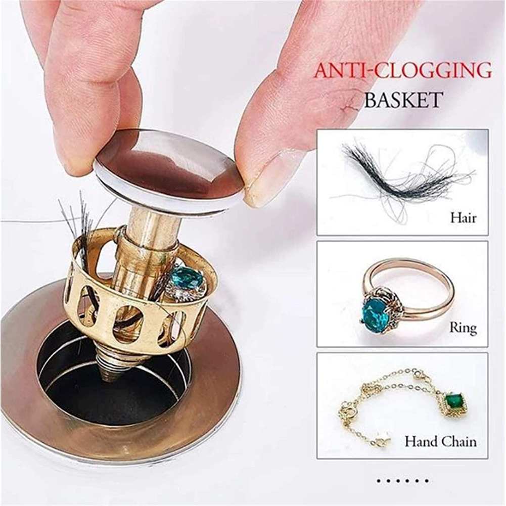 Washbasin bounce Drain Filter bathroom sink Drain plug with basket Drain Filter