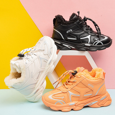 女童加绒运动鞋2020冬季新款大棉鞋保暖儿童老爹鞋男童鞋子学生鞋