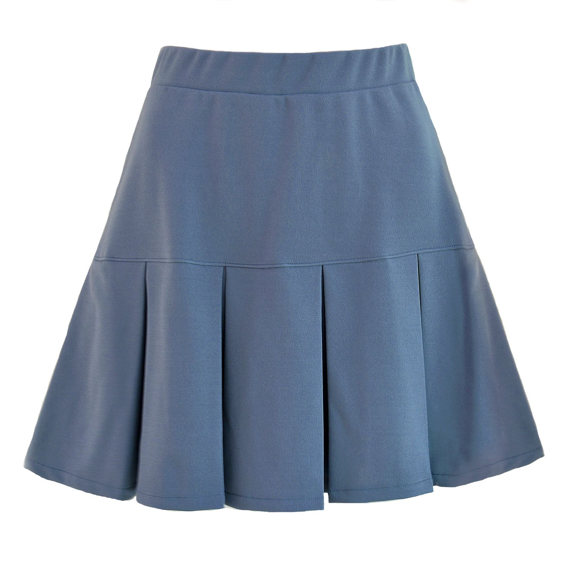 Elastic High Waist Pleated Solid Color Wild Pleated Skirt NSLDY76306