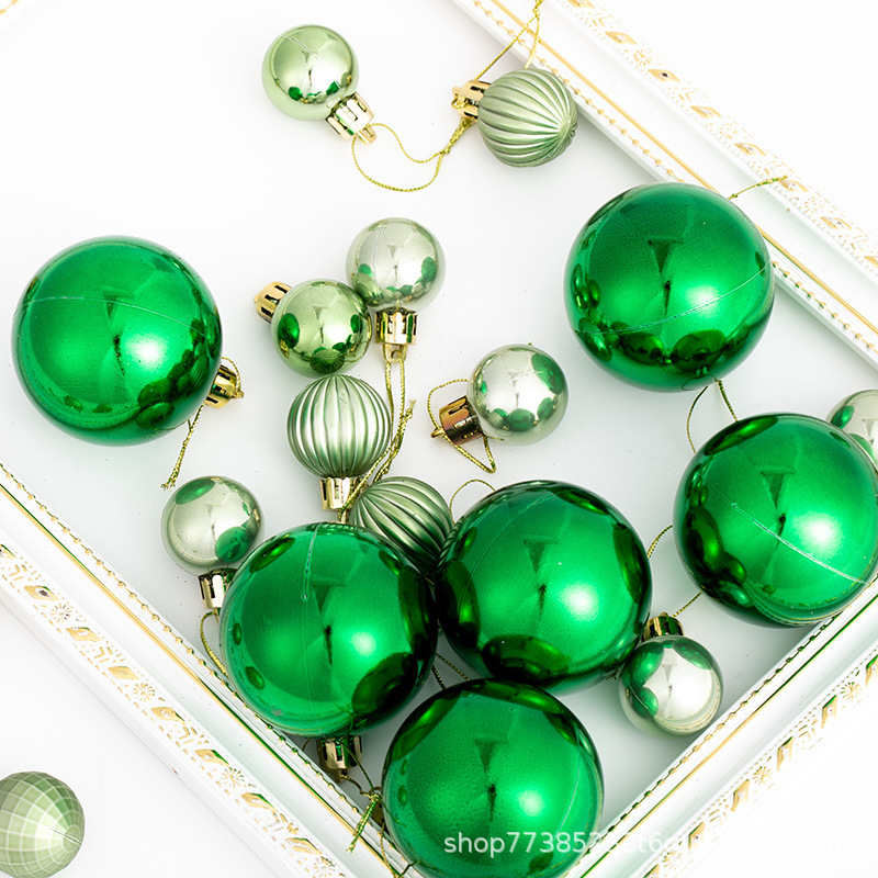 6cm bola verde oscuro brillante polvo esmerilado niebla bola galvanizada de Navidad decoración de ventanas de hotel bola de decoración de Navidad