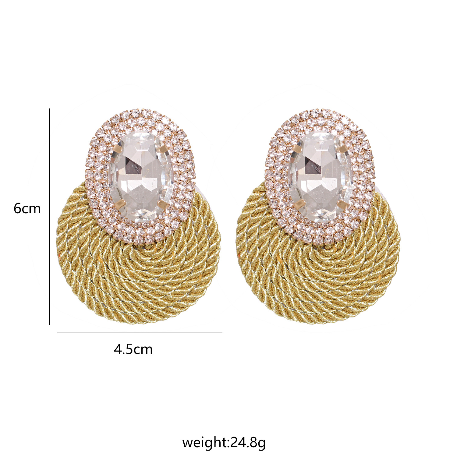 Korean New Fashion Wild Rhinestone Geometric Round Exaggerated Earrings display picture 20