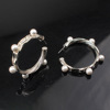 Fashionable earrings from pearl, universal copper accessory, city style, Japanese and Korean, wholesale