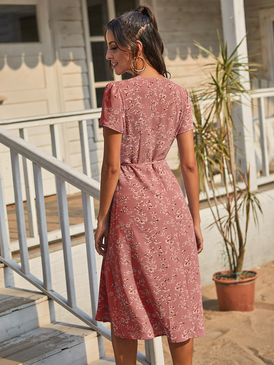 vestido floral de gasa con tirantes de verano NSAL2920