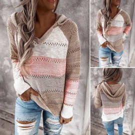 2020跨境外贸女装新款wish亚马逊ebay秋冬新款戴帽毛衣