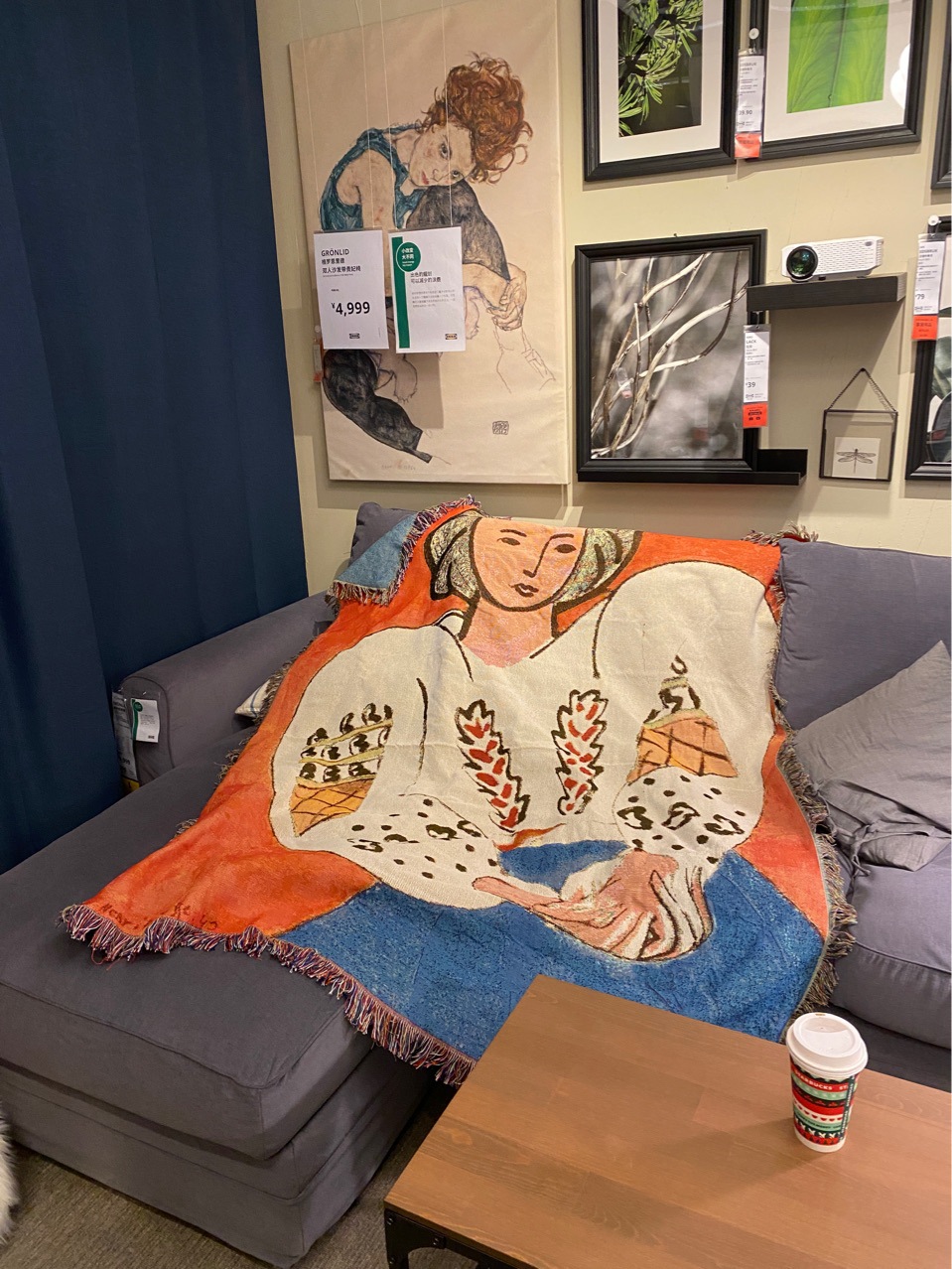 1KG Matisse sweater Women's sofa blanket Sofa towel French painter_voghion.com