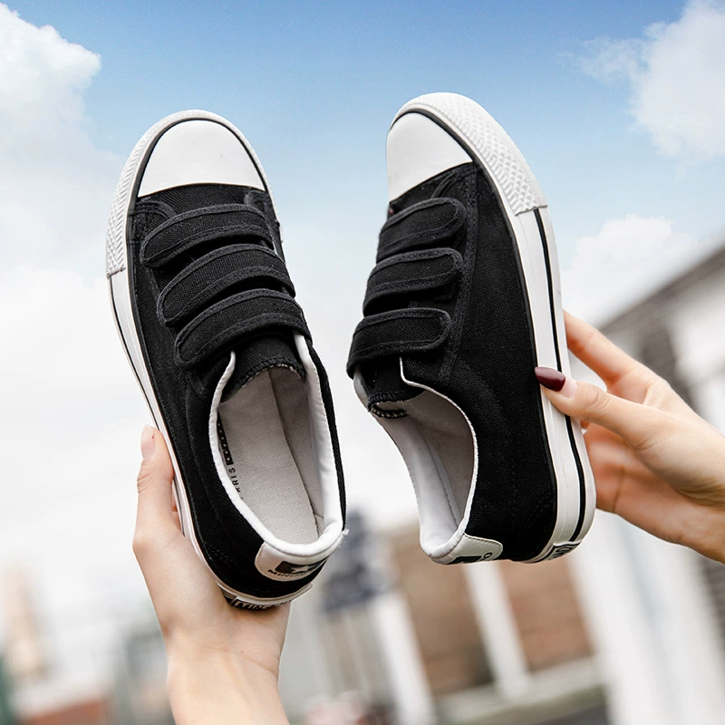 Весна 2020, новинка, парусиновые туфли на липучке, Женская Универсальная Женская обувь в Корейском стиле, повседневные спортивные кроссовки для студентов, женщин