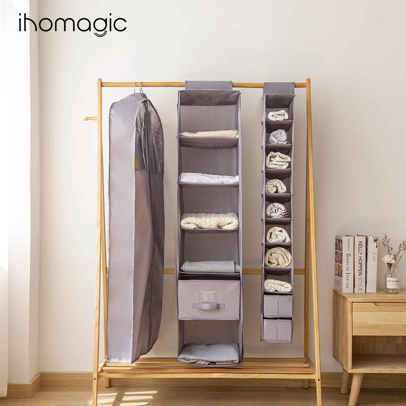 卧室家居收纳套装 10层衣橱立方体式挂袋 日系简约衣物收纳挂袋