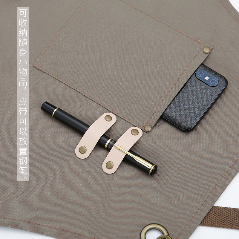 Estilo coreano moda logotipo personalizado impresión delantal hombres y mujeres barista estilista cocina limpieza del hogar ropa de trabajo