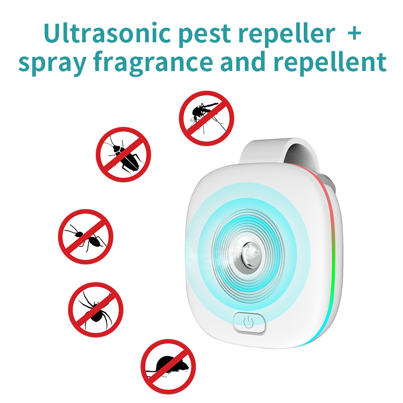 驱蚊器便携式户外超声波驱虫器喷雾驱蚊室外驱鼠器USB充电新款OEM