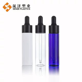透明精华液瓶30ml白色pet滴管瓶 蓝色塑料精油瓶化妆品分装瓶晟泽