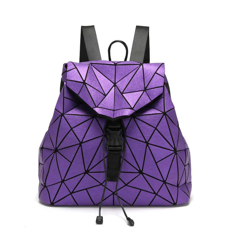 Drawstring Backpack For Women Trendy Matte Geometry Style Bag_voghion.com