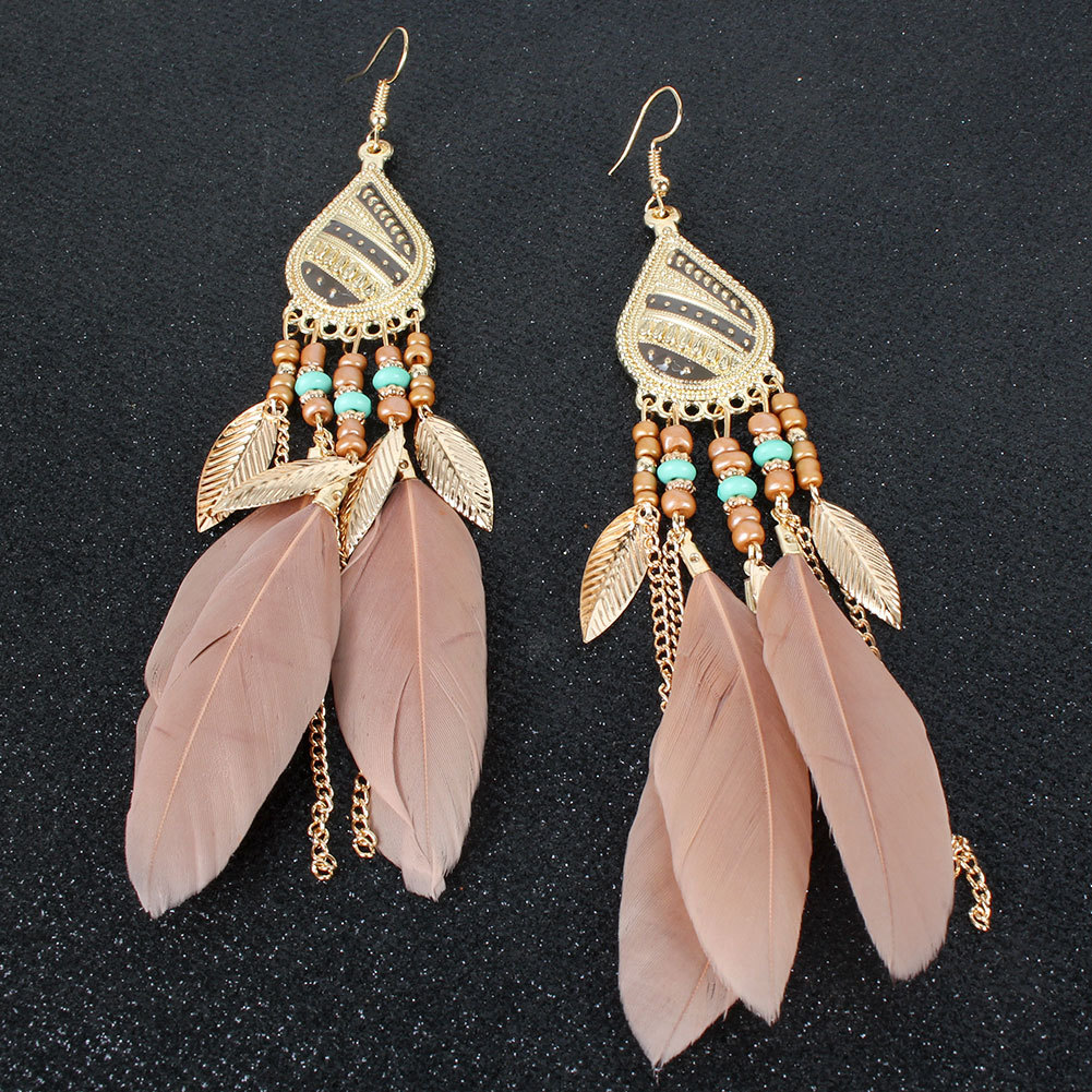 Earrings Jewelry Exaggerated Ethnic Style Feather Earrings Simple Earrings display picture 3