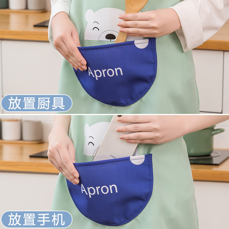 Lindo estilo coreano japonés delantal anti-fouling cocina doméstica cocina hogar cintura ropa de trabajo de moda de las mujeres logotipo personalizado