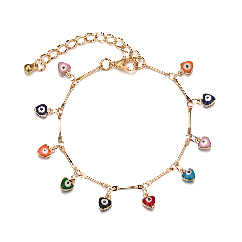 Fashion New Colorful Eye Multi-pendant Devil's Eye Bamboo Alloy Bracelet For Women display picture 3