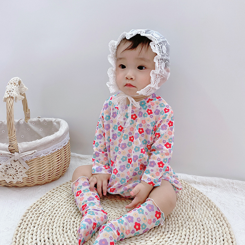 Summer Children&#39;s Clothing New Korean 0-3 Year Old Female Treasure Multicolor Flower Clothes Wholesale display picture 11