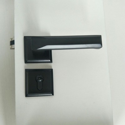 領軍門鎖室內房門鎖臥室黑色分體鎖執手鎖具室內方圈分體工程鎖