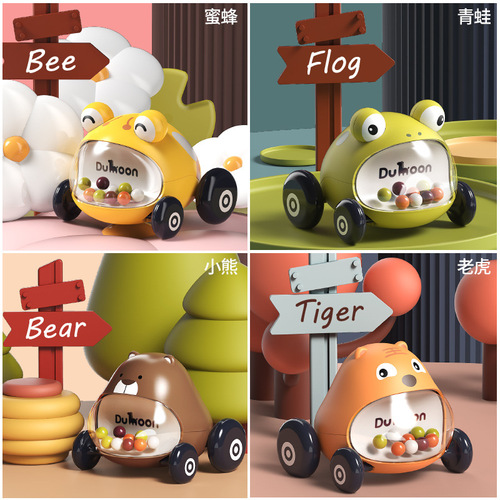 Cross-border baby cartoon toy car set children's inertial car boy girl animal car baby pull-back car